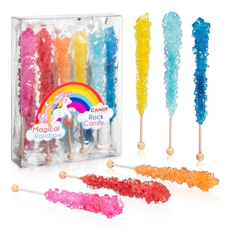 Candy Envy Magic Rainbow Rock Candy, Assorted Flavors, 10 Ct, Indiv Wrapped