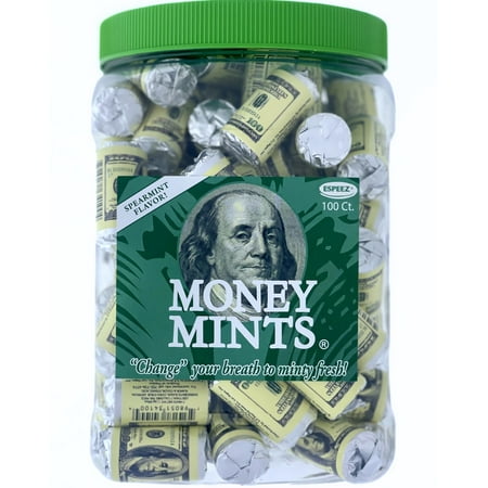 Candy Envy Money Mints, 100 Pack, 7 Mints per pack, Spearmeint Flavored