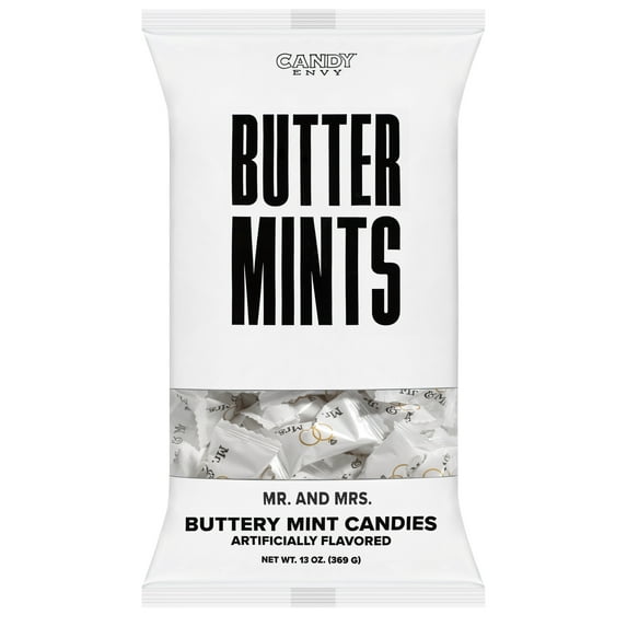 Candy Envy Mr. and Mrs. Wedding Buttermints, 13 oz. Bag, Indiv. Wrapped