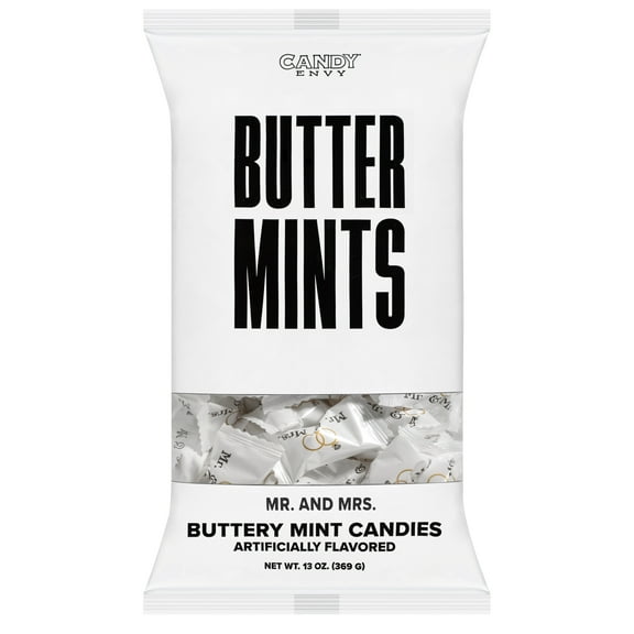 Candy Envy Mr. and Mrs. Wedding Buttermints, 13 oz. Bag, Indiv. Wrapped
