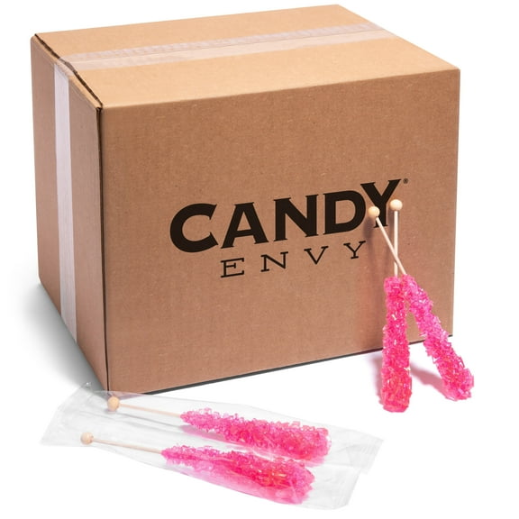 Candy Envy Pink Rock Candy, Cherry Flavored, 144 Count Individually Wrapped