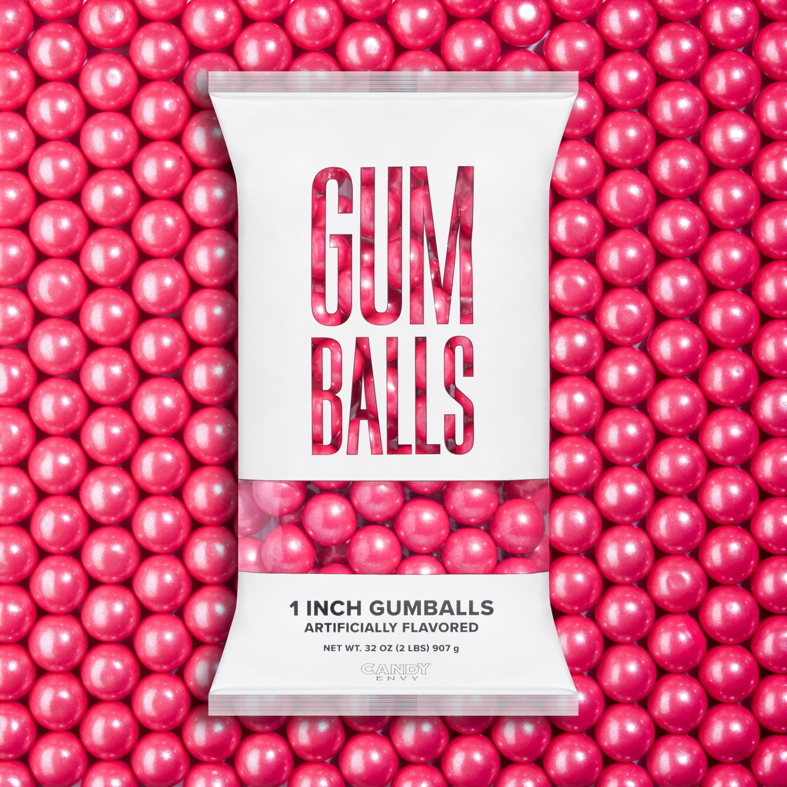 Candy Envy - Shimmer KEF28 Pink 1 Inch Gumballs - 2lb Bag ...