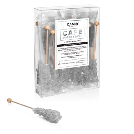 Candy Envy Silver Cafe Sugar Sticks, 18 Individually-Wrapped Sugar Sticks