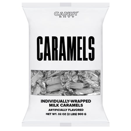 Candy Envy Silver Individually Wrapped Caramels - 2 Pound Bag