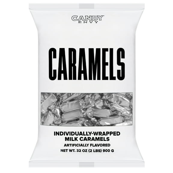 Candy Envy Silver Individually Wrapped Caramels - 2 Pound Bag