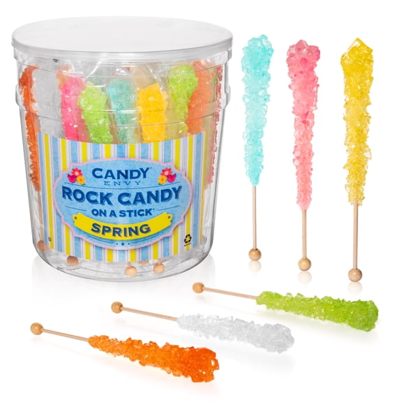 Candy Envy Spring Rock Candy, Assorted Colors and Flavors, 36 Count