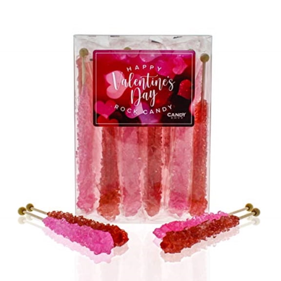 Candy Envy Valentine's Day Rock Candy, 2 Flavors, 18 Ct. Indiv. Wrapped