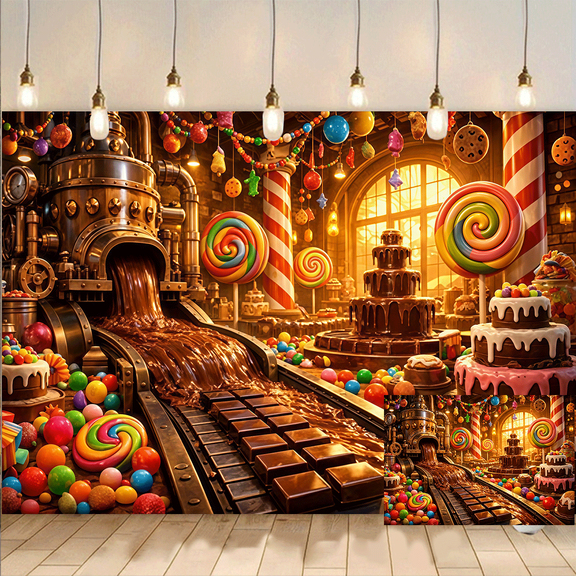 Candy Factory Photography Backdrop Background Banner