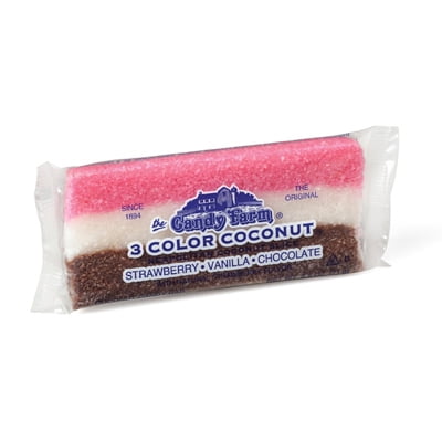Neapolitan Old Fashioned Coconut Slice Nostalgic Candy by Candy Farm
