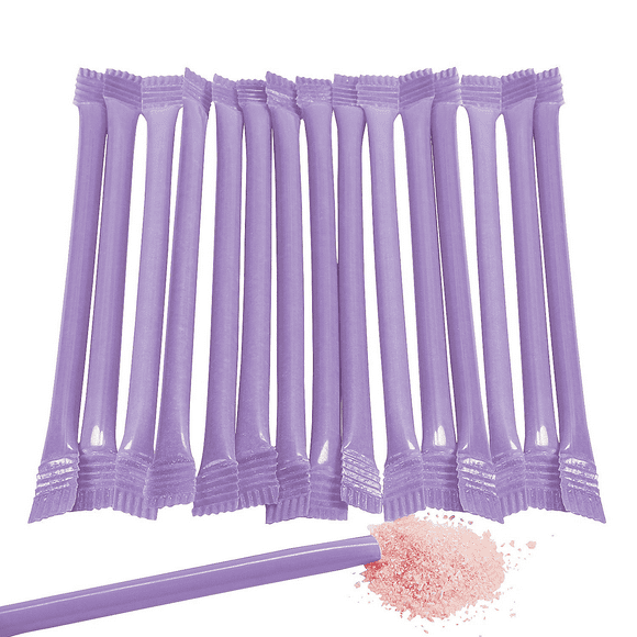 Candy Filled Straws Powder Sticks, Bulk Set of 240, Party, Gender Reveal, Wedding and Buffet Candy (Purple)