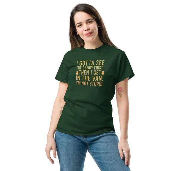 Candy First Halloween T-Shirt, Funny Halloween T-Shirt, Womens T-Shirt (Forest Green, L)