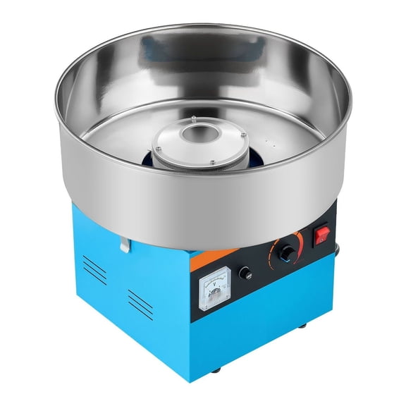 Candy Floss Maker 1000W Electric Cotton Candy Machine, Blue - 15" Stainless Steel Bowl, Easy Clean, for Home Parties & Hard Candy