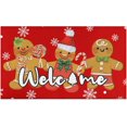 thumbnail image 1 of Candy Gingerbread Christmas Doormat, Christmas Decorations for Home Entrance Rug Decorative Welcome Door Mat Winter Xmas Decor for Home Indoor Outdoor 17 x 30 Inch (Gingerbread), 1 of 6
