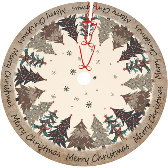 Candy Gingerbread Man Christmas Tree Skirt Xmas Tree Mat Halloween Thanksgiving Christmas Tree Ornaments Decorations Holiday Party Indoor Outdoor 36"