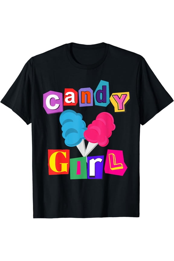 Candy Girl Cotton Candy Theme Party Costume National Day T-Shirt men and women can wear, black, white, gifts