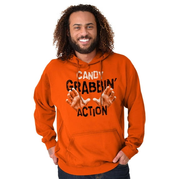 Candy Grabbing Action Halloween Funny Hoodie Hooded Sweatshirt Men Brisco Brands S