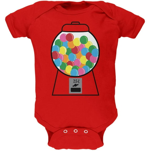Candy Gumball Machine Costume Soft Baby One Piece Red 0-3 M