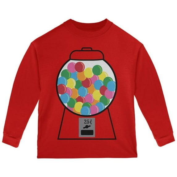 Candy Gumball Machine Costume Toddler Long Sleeve T Shirt Red 4T