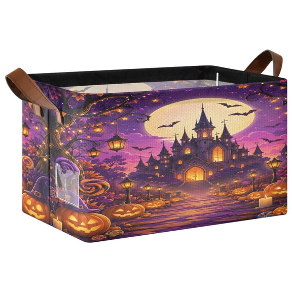 Candy Halloween Foldable Storage Large Fabric Storage Baskets Organizer Storage Bins with Handles for Shelves