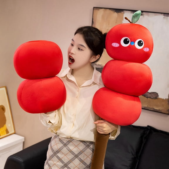 Candy Hawthorn Stick Plush Pillow, Long Bar Cute Throw Cushion, Removable Washable Cover, Soft Decor for Sofa, Bed