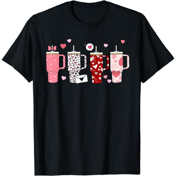 Candy Heart Stanley Tumbler Happy Valentine's Day Boys Girls T-Shirt