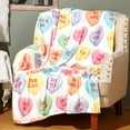 thumbnail image 1 of Candy Hearts Blanket Christmas Valentine's Day Gifts Colorful Heart Soft Warm Travel Throw Conversation Blanket 50 x 60 Love Collection Plush Blanket for Women Couple Bed Sofa Gifts, 1 of 7