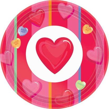 Candy Hearts Valentine's Dessert Plates 12ct
