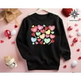 thumbnail image 1 of Candy Hearts Valentines Sweatshirt, Valentines Hearts Sweatshirt, Conversation Hearts Shirt, Valentines Day Outfit, Heart Sweater, Love Tshirt All Size S-5XL, 1 of 5
