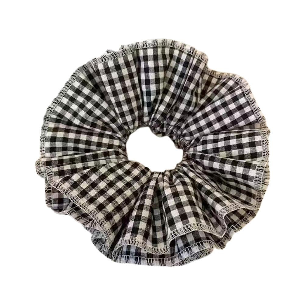 Candy Hit Color Hair Rope For Women Checkered Four Extra Layer Edge