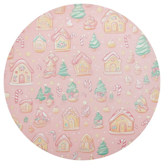 Candy House Pattern 15.4in Diameter PVC Plate Mat, Heat-Resistant and Cuttable, Kitchen Decor