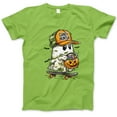 thumbnail image 1 of Candy Hunter Halloween T-Shirt, Cute Ghost Skateboard Trick-or-Treat Tee, Pumpkin Candy Bucket Shirt, Fun Spooky Season Gift for Teen Boys Girls Adults, 1 of 7