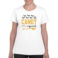 thumbnail image 1 of Candy Inspector. Bats And Broom T-Shirt Women -Image by Shutterstock, Female Large, 1 of 4