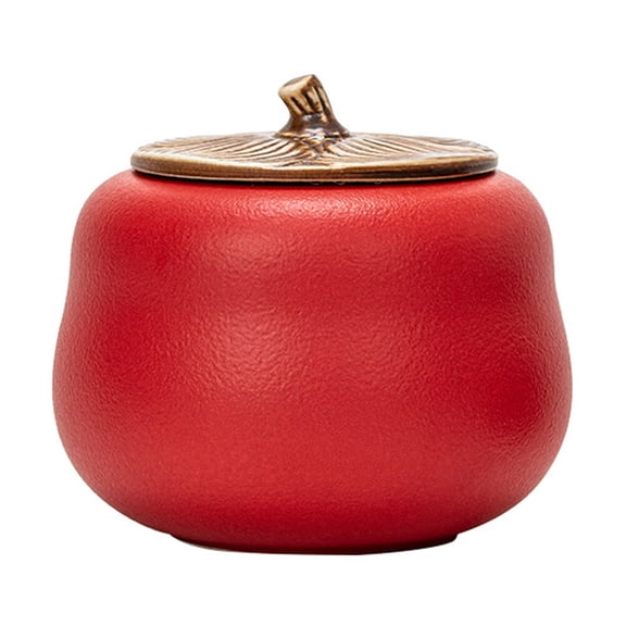 Candy Jar Containers with Lids Kitchen Storage Pantry Ceramic Tea Cookie Red Non-woven Fabric Ceramics Travel