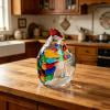 Candy Jar with Lid, Clear Transparent Glass Chicken Shaped Candy Jar, Storage Container for Kitchen, Dining Table, Party Snacks, 1.2L, Glass Candy Jar
