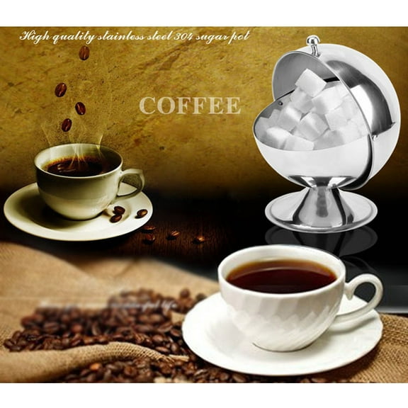 Clispeed Shiny Stainless Steel Sugar Bowl Food Grade Unbreakable for Home Cafe