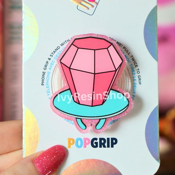 Candy Jewelry Grip: Handmade Resin Acrylic Phone Grip