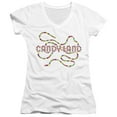 thumbnail image 1 of Candy Land Candy Land Board Junior Women's V-Neck T-Shirt White, 1 of 1