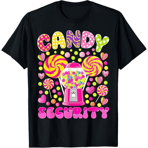 Candy Land Costume Women Candy Crew Funny Candy Security T-Shirt men and women can wear, black, white, gifts