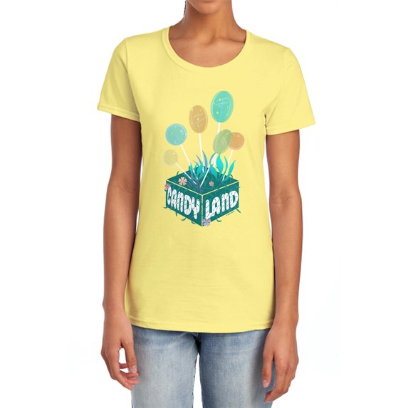 Candy Land Isometric Lollipop Block Women's T Shirt, Banana, Small