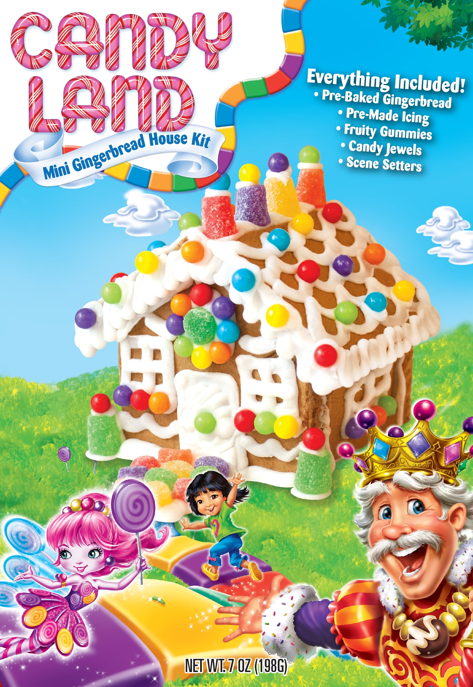 Candy Land Mini Holiday House Gingerbread Cookie Kit - Everything Included - 7oz