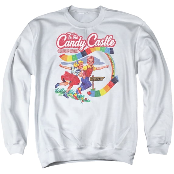 Candy Land To The Candy Castle Adult Crewneck Sweatshirt, White, Small