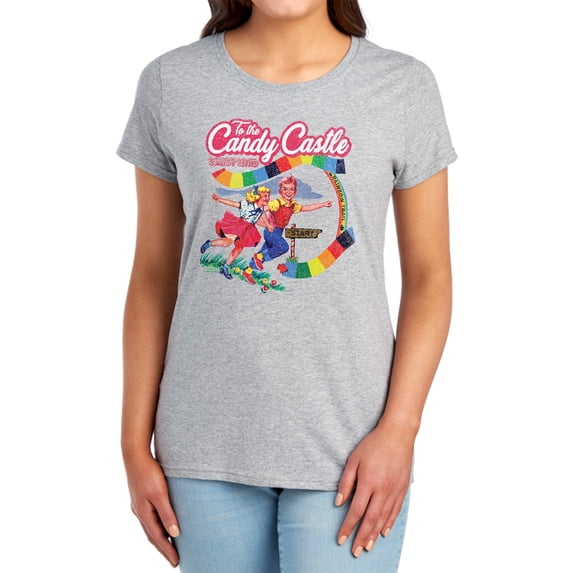 Candy Land to The Candy Castle Women's T Shirt, Athletic Heather, Medium