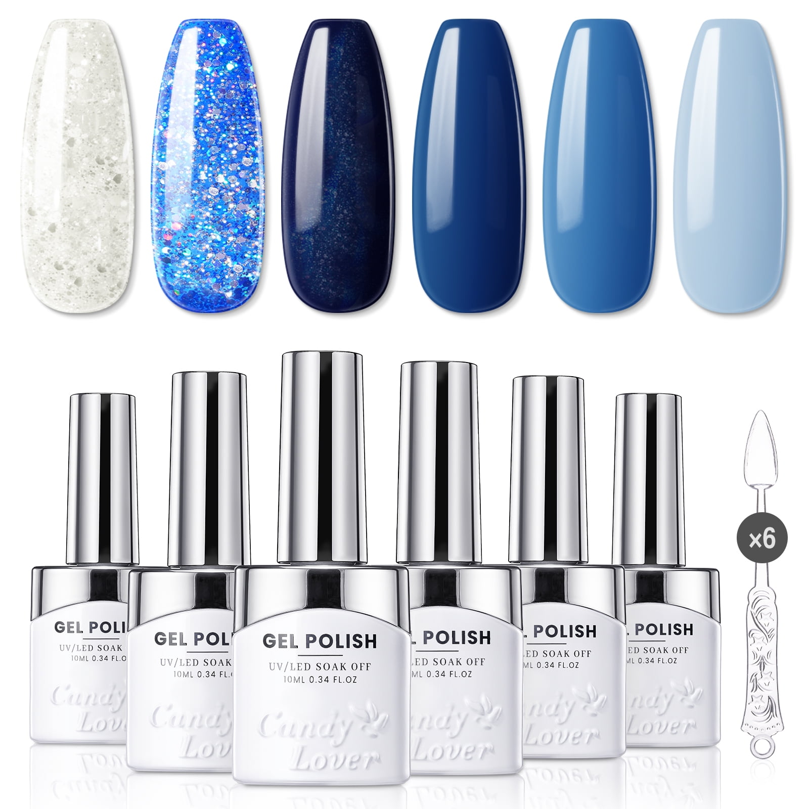 Candy Lover Gel Nail Polish, Blue Colors Gel Nail Polish Set, Blue — free download