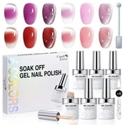 Candy Lover Gel Nail Polish, 6×10ml Natural 4 Effects Cat Eye & Blooming & Shimmer & Nude Gel Polish Set with Magnet, Soak off Nail Gel Kit At Home Salon Use, Purple Pink Red Series