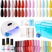 Candy Lover Gel Nail Polish Kit with UV Lamp, 72W Nail Dryer, 15 Colors All Season Tone Quick Dry Long-lasting Gel Nail Polish Set, Nail Polish Kit for Girl Lady Womens Manicure DIY Nail Gift