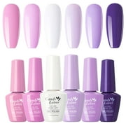 Candy Lover Gel Nail Polish Set, 6 Lavender Pink Purple Colors Gel Polish, Soak Off UV LED Nail Polish Home Salon Nail Art Manicure Gift Set for Girls Women