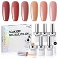 thumbnail image 1 of Candy Lover Gel Nail Polish, 6 Colors Nudes Brown Red Orange Pink Orange Gel Polish Kit, Quick Dry Long Lasting Soak Off UV LED Nail Polish, DIY Nail Art Gift Set for Women, 1 of 8