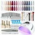 thumbnail image 1 of Candy Lover Gel Nail Kit with UV Lamp, 16 Colors Elegant Nudes Gel Nail Polish Set, 132W UV Nail Light & Nail Art Accessories, Valentine's Gift for Girls Women, 1 of 8
