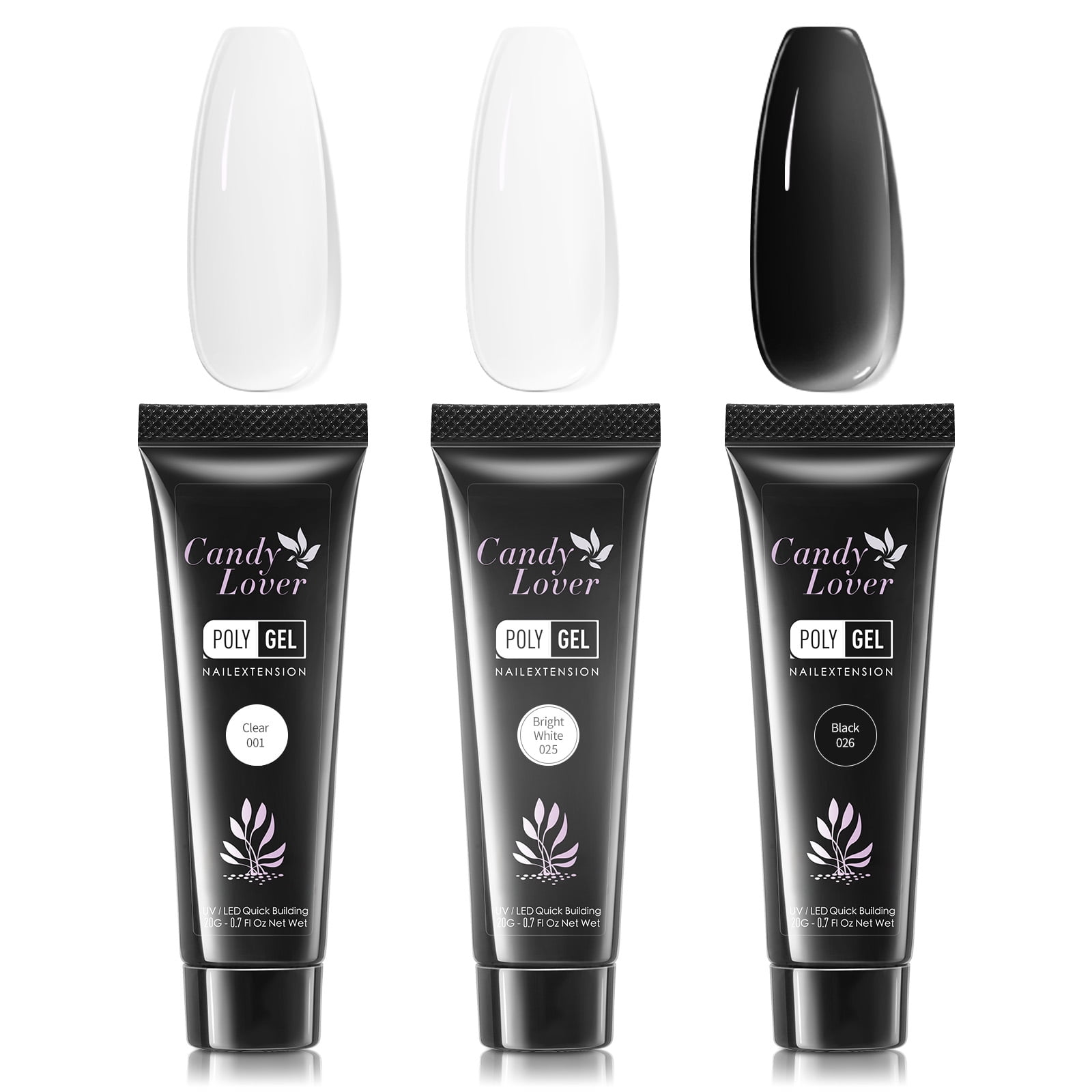Candy Lover Poly Nail Extension Gel Set, 3 Colors 
