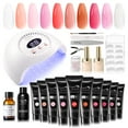 thumbnail image 1 of Candy Lover Poly Nail Gel Kit with UV Light, 10 Pink Orange Clear Colors, Poly Nail Extension Gel Starter Kit for Beginners with Everything, Nail Thickening Solution, 1 of 8